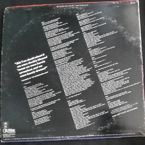 Meat Loaf- Paradise By The Dashboard Light, Single Promo Demo LP, 1978 - Picture 2 of 11